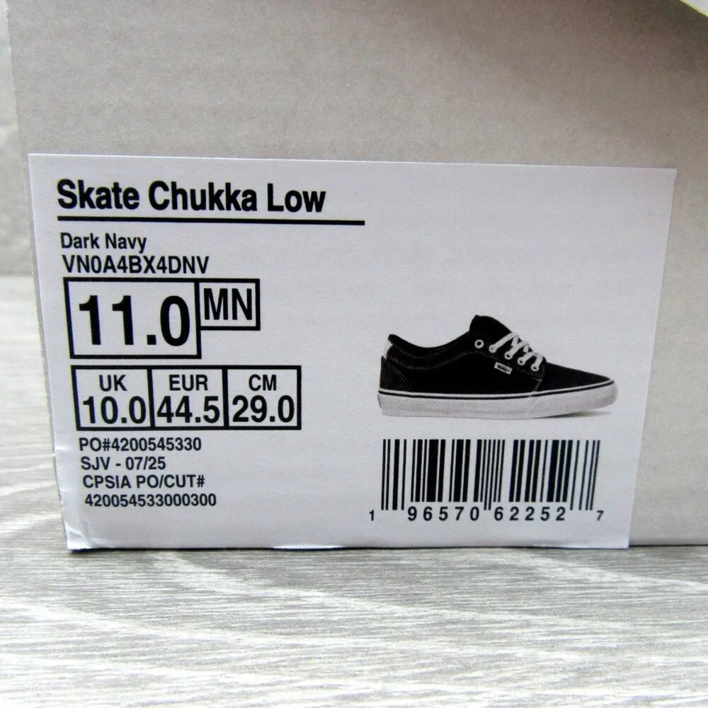 Vans Skate Chukka Low Shoe Dark Navy Blue Mens Size 11 NEW - Picture 15 of 15